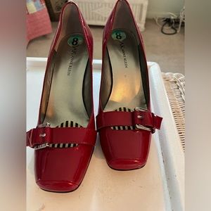 Anne Klein red patent leather heels